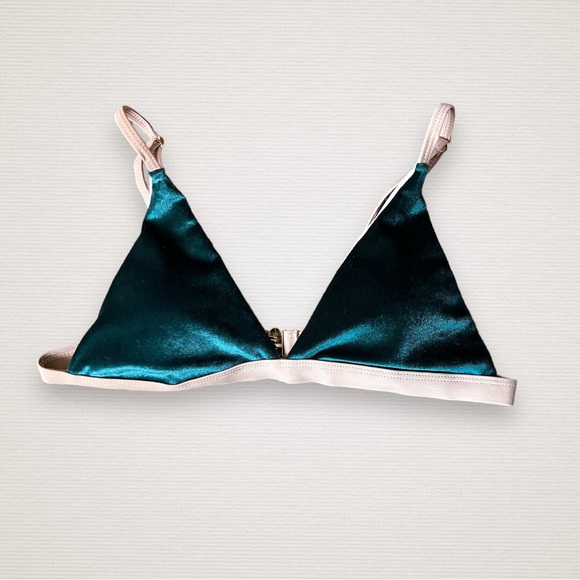 Velvet Triangle Bikini Top and Bottom Large teal emerald green matching set - Picture 11 of 17